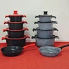 17PCS COOKWARE SET GREY CERAMIC COATING POT